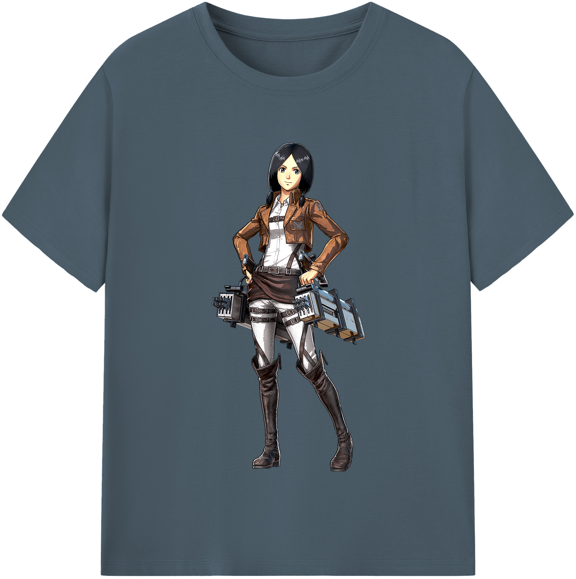 （画像用） 進撃の巨人 ミカサ·アッカーマン Attack on Titan Mikasa Ackerman 綿100％半袖Tシャツ（フロントプリント）